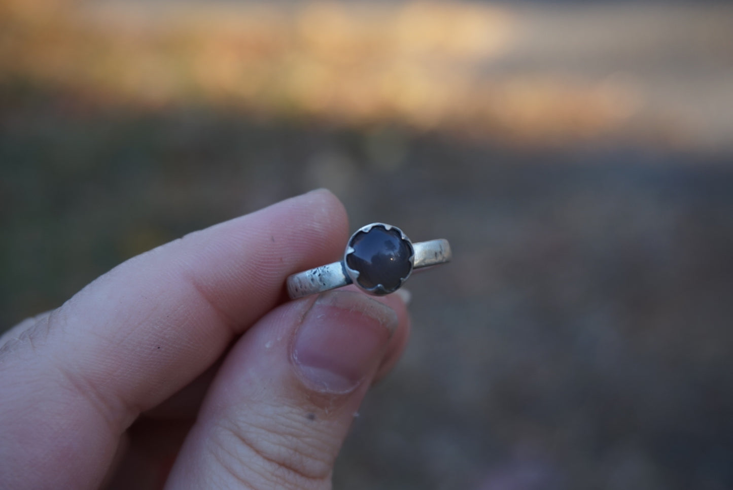 Grey Moonstone Ring