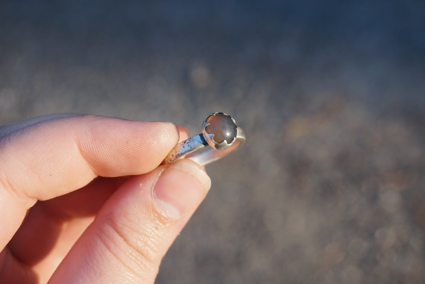 Grey Moonstone Ring